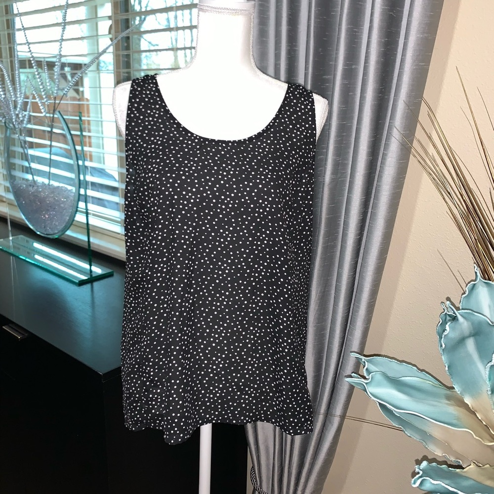 Polka Dots black sleeveless top - Picture 1 of 7